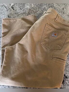 Carhartt Flame-Resistant  2112 Cat 2 Tan  Canvas Jeans Men Size 44x30